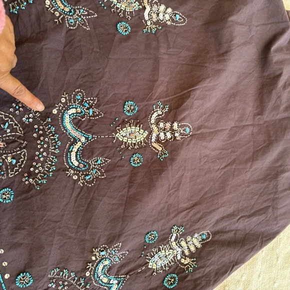 DIMRI Sequined boho gypsy skirt size medium brawn - Picture 10 of 15